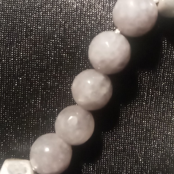 Kunzite slide bracelet natural stone on silver Snake chain. - Picture 8 of 8